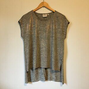 Dantelle Shimmery Knit Metallic High Low Top Whimsigoth - Small